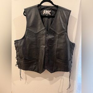 Black Leather Vest for Men